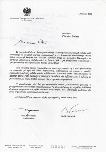 Lech Wałęsa lettre